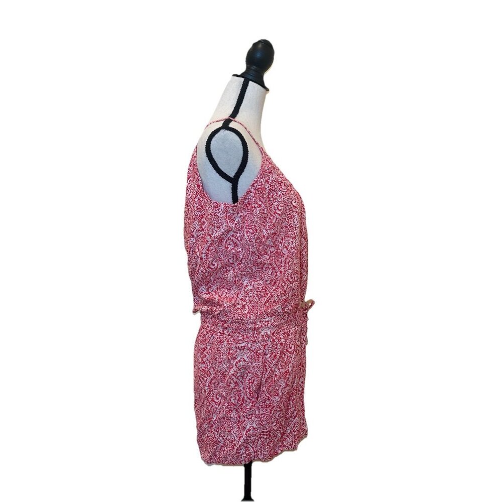 Splendid Romper Women’s Medium Red And White Rayon Drawstring Spaghetti Strap - Picture 6 of 16